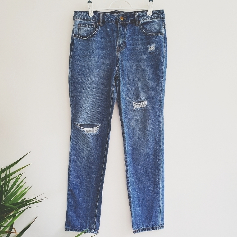 miss poured blue High Rise Ripped Jeans - Picture 3 of 7